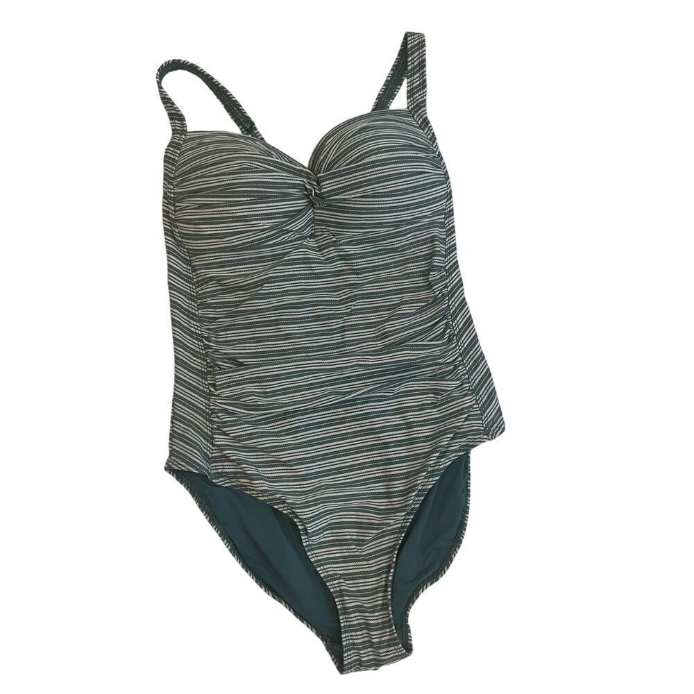 Nip Tuck One Piece Bathing Suit Striped Size 10